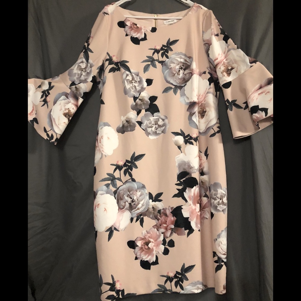 Calvin Klein peplum sheath dress